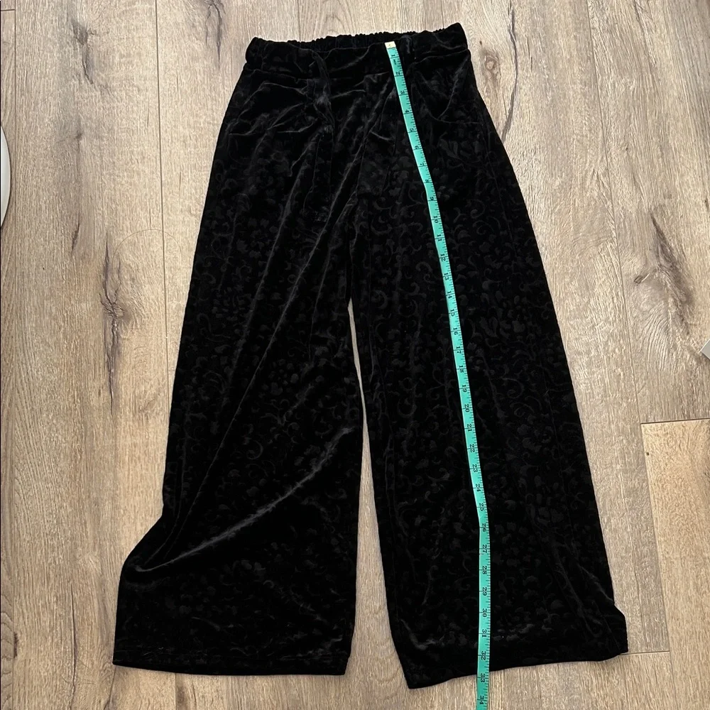 Black Velvet Wide-Leg Pants - Picture 4 of 4